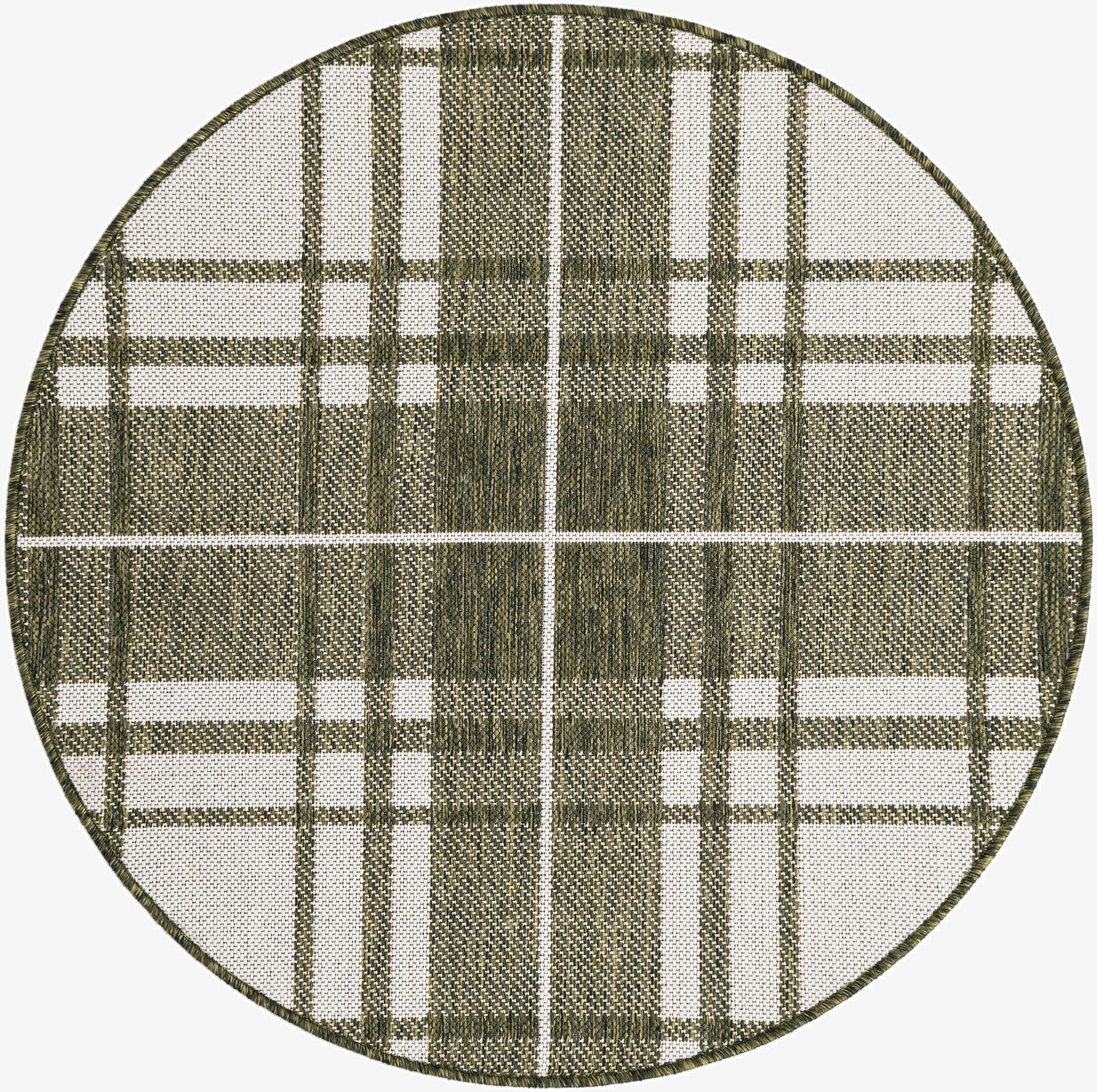 3' x 3'  Washable Checkered Indoor / Outdoor Round Rug