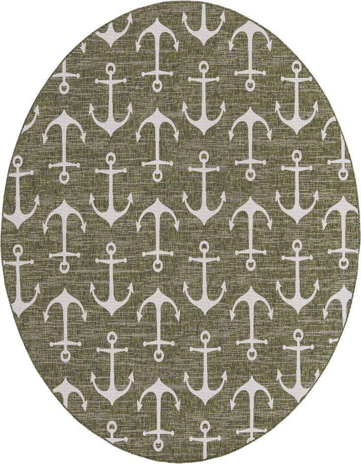 Detail image of 10' x 10' Easy-Clean Coastal Indoor / Outdoor Round Rug
