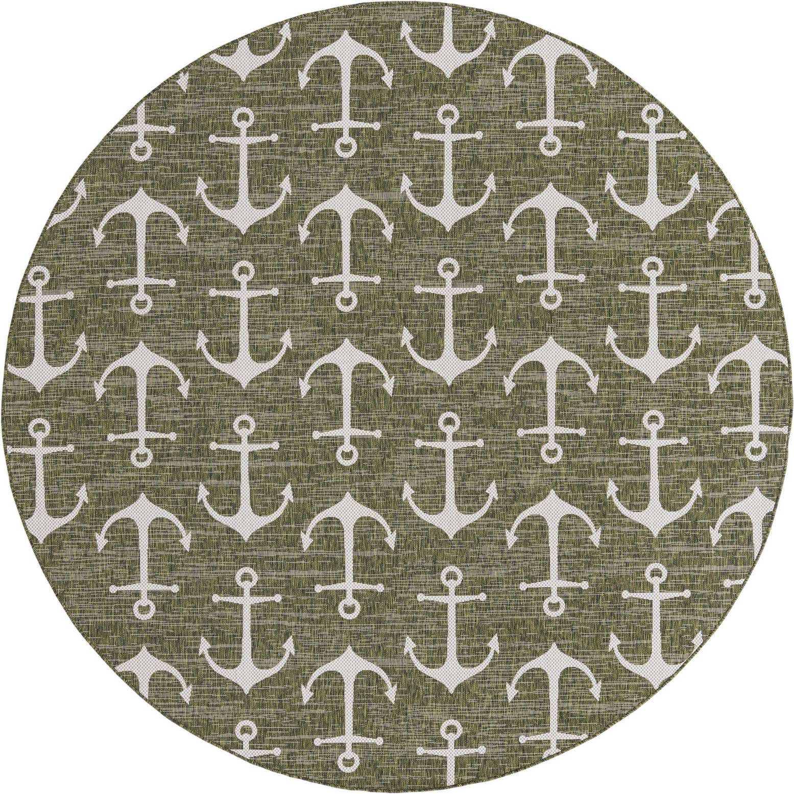 10' x 10' Easy-Clean Coastal Indoor / Outdoor Round Rug