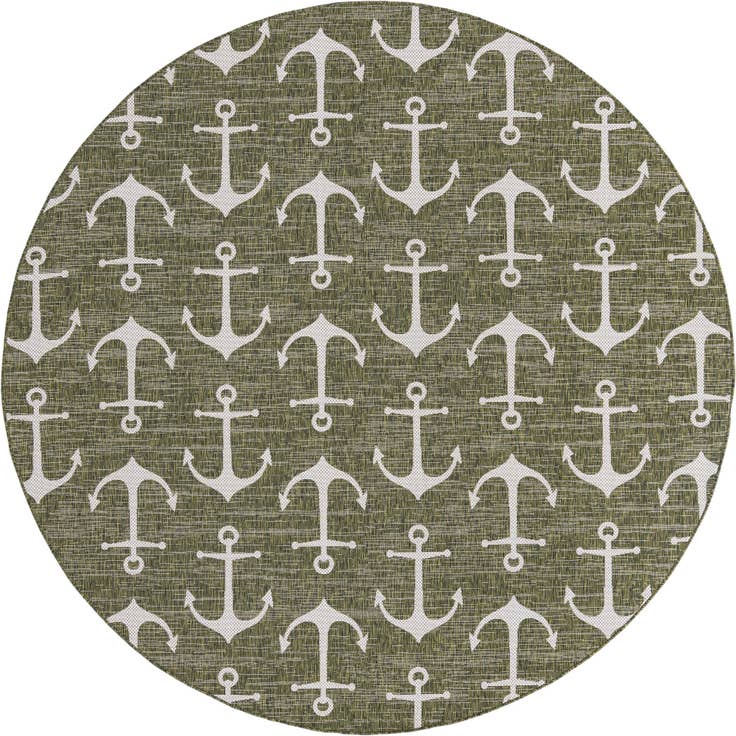 Detail image of 10' x 10' Easy-Clean Coastal Indoor / Outdoor Round Rug