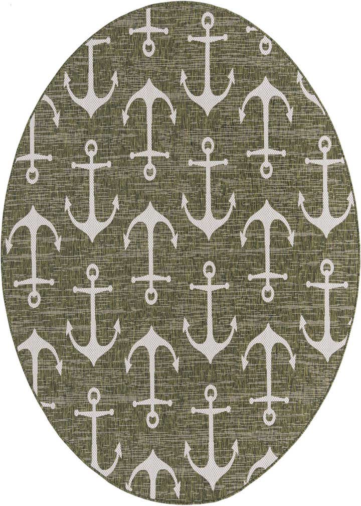 7' 10 x 7' 10 Easy-Clean Coastal Indoor / Outdoor Round Rug