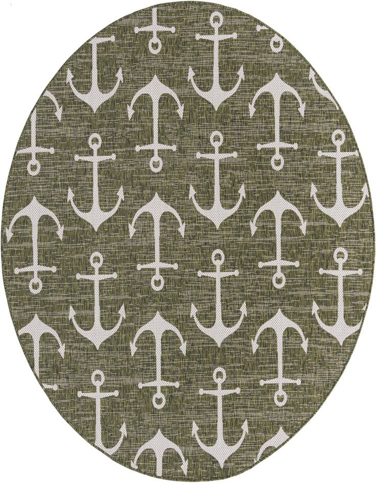 Detail image of 7' 10 x 7' 10 Easy-Clean Coastal Indoor / Outdoor Round Rug