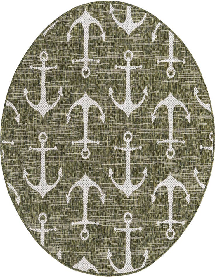 Detail image of 5' 3 x 5' 3 Easy-Clean Coastal Indoor / Outdoor Round Rug