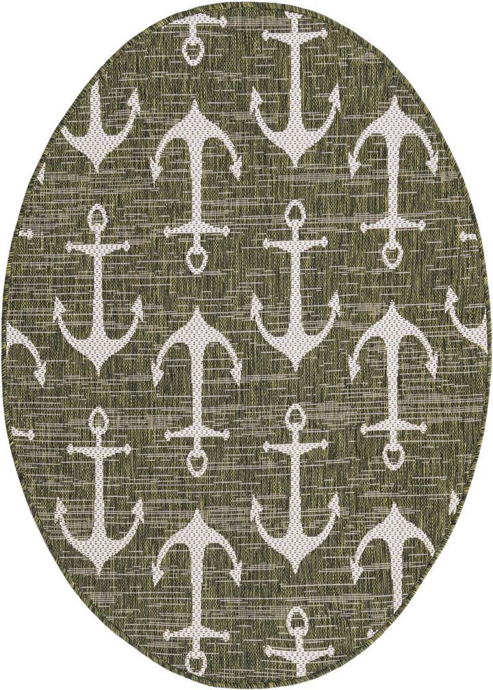 4' x 4' Easy-Clean Coastal Indoor / Outdoor Round Rug