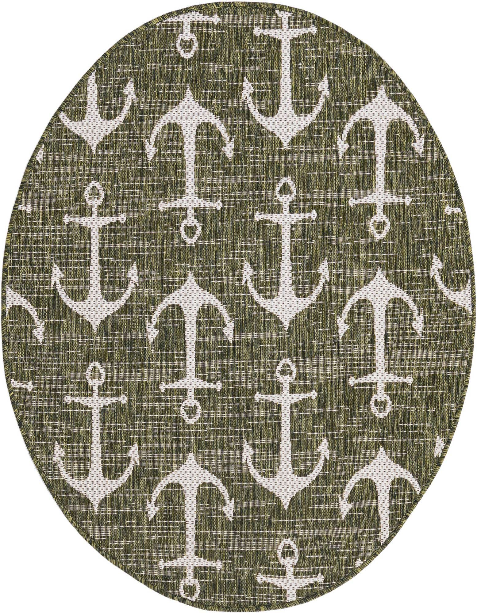 4' x 4' Easy-Clean Coastal Indoor / Outdoor Round Rug
