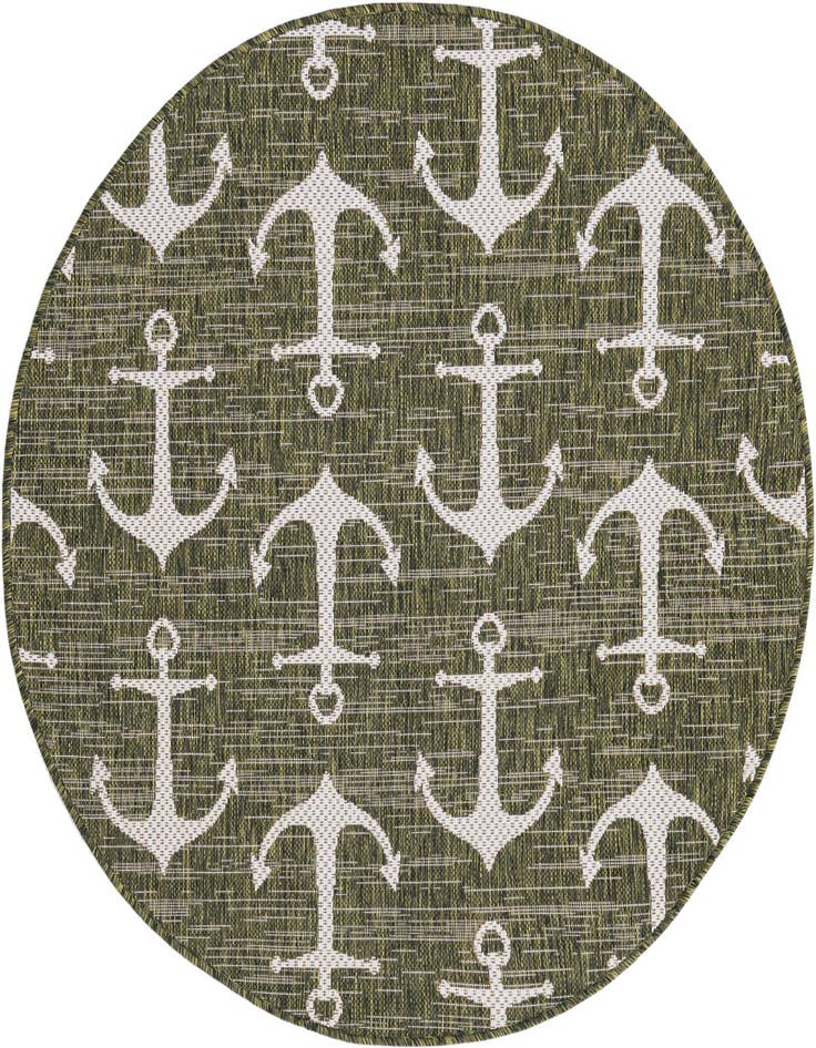 Detail image of 4' x 4' Easy-Clean Coastal Indoor / Outdoor Round Rug