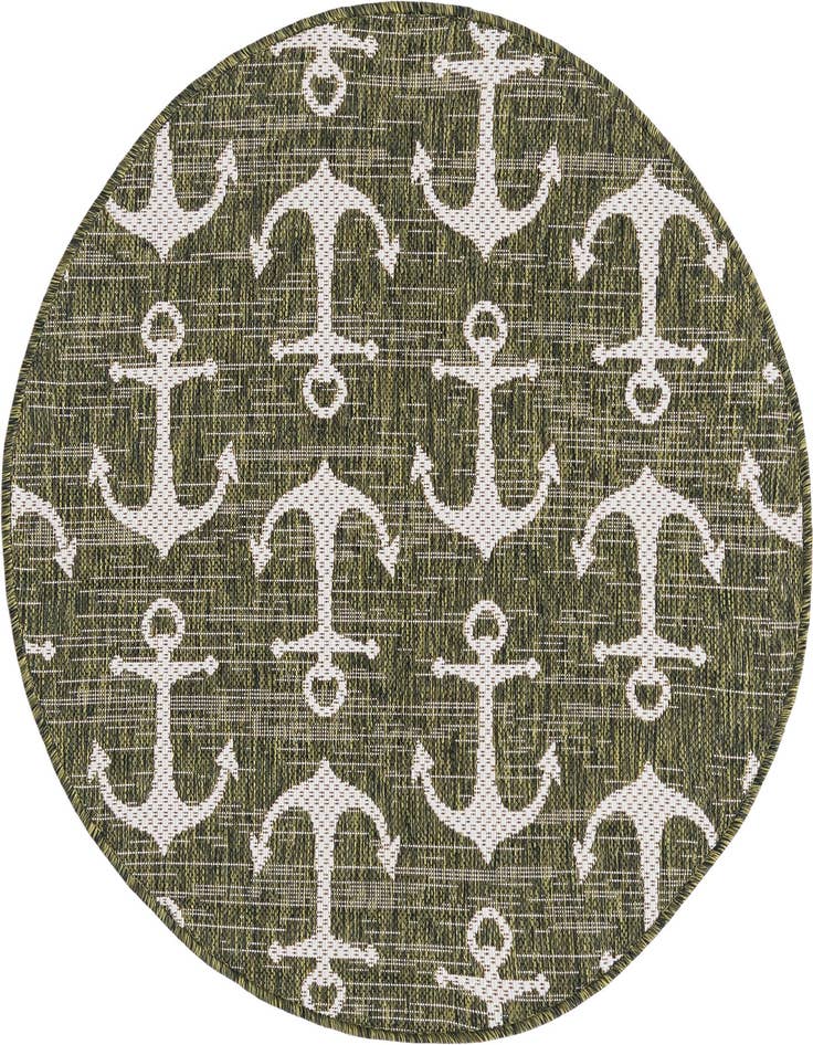 Detail image of 3' x 3' Easy-Clean Coastal Indoor / Outdoor Round Rug