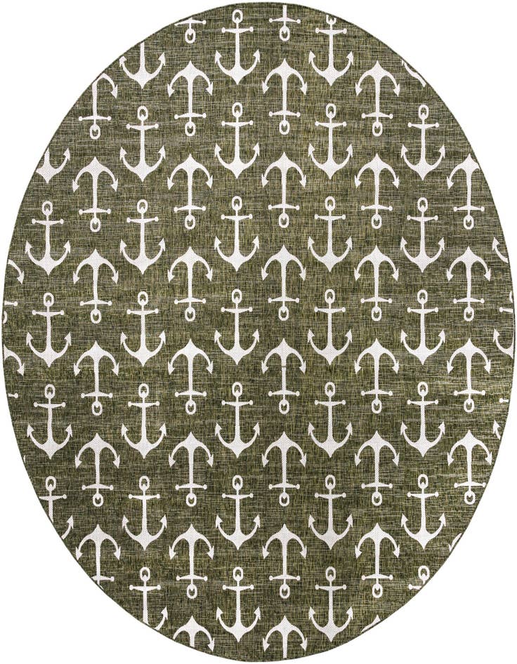 Detail image of 13' x 13' Easy-Clean Coastal Indoor / Outdoor Round Rug