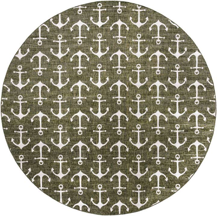 13' x 13' Easy-Clean Coastal Indoor / Outdoor Round Rug