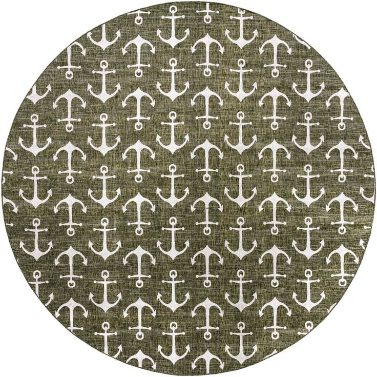 Detail image of 13' x 13' Easy-Clean Coastal Indoor / Outdoor Round Rug