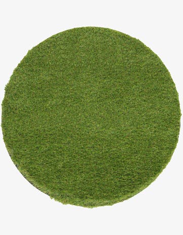 Green Easy-Clean Grass Indoor / Outdoor Round Rug