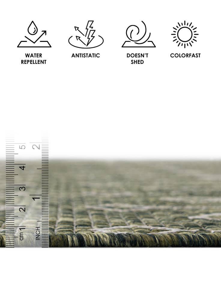 Detail image of 4' x 4' Washable Lattice Indoor / Outdoor Round Rug