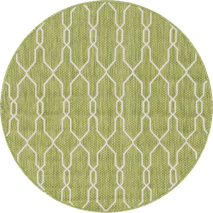 4' x 4' Easy-Clean Lattice Indoor / Outdoor Round Rug