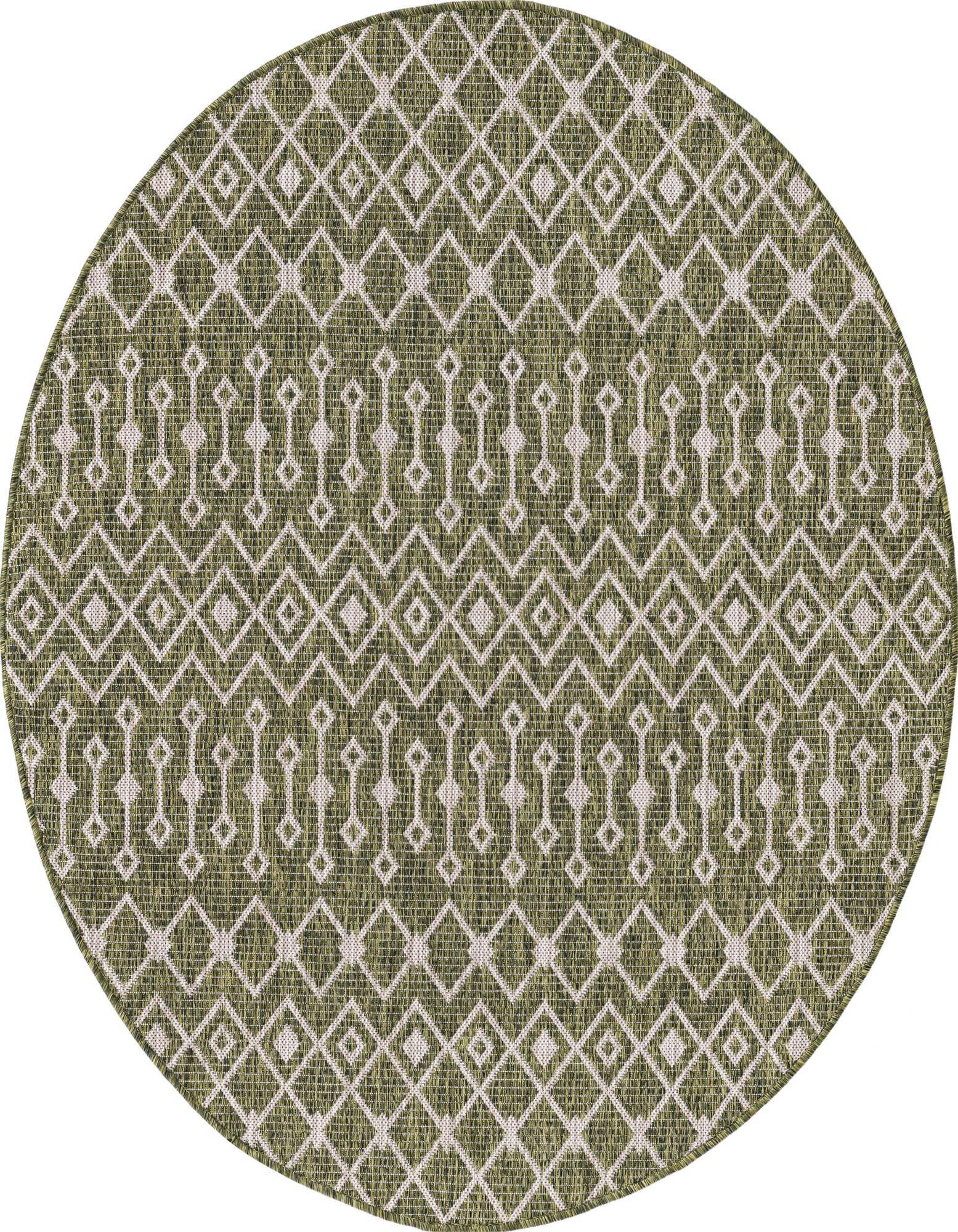 5' 3 x 5' 3 Easy-Clean Lattice Indoor / Outdoor Round Rug