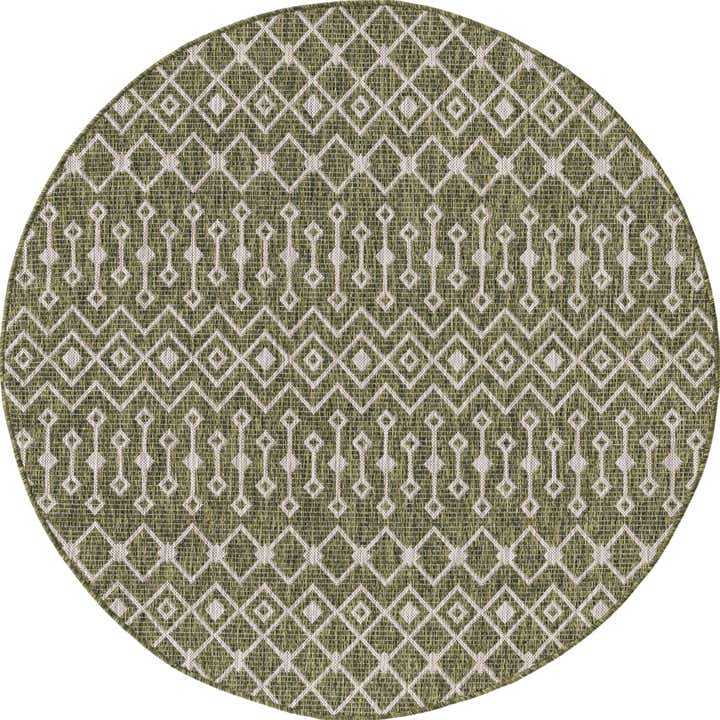5' 3 x 5' 3 Easy-Clean Lattice Indoor / Outdoor Round Rug