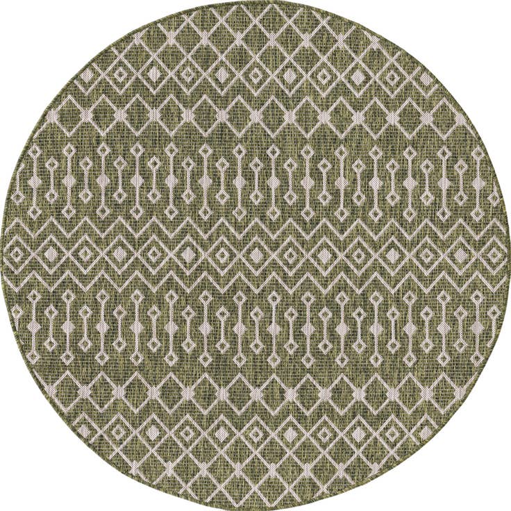 Detail image of 5' 3 x 5' 3 Easy-Clean Lattice Indoor / Outdoor Round Rug