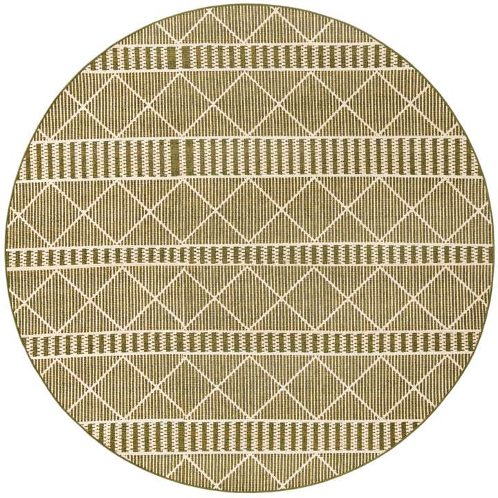 7' 10 x 7' 10 Easy-Clean Lattice Indoor / Outdoor Round Rug