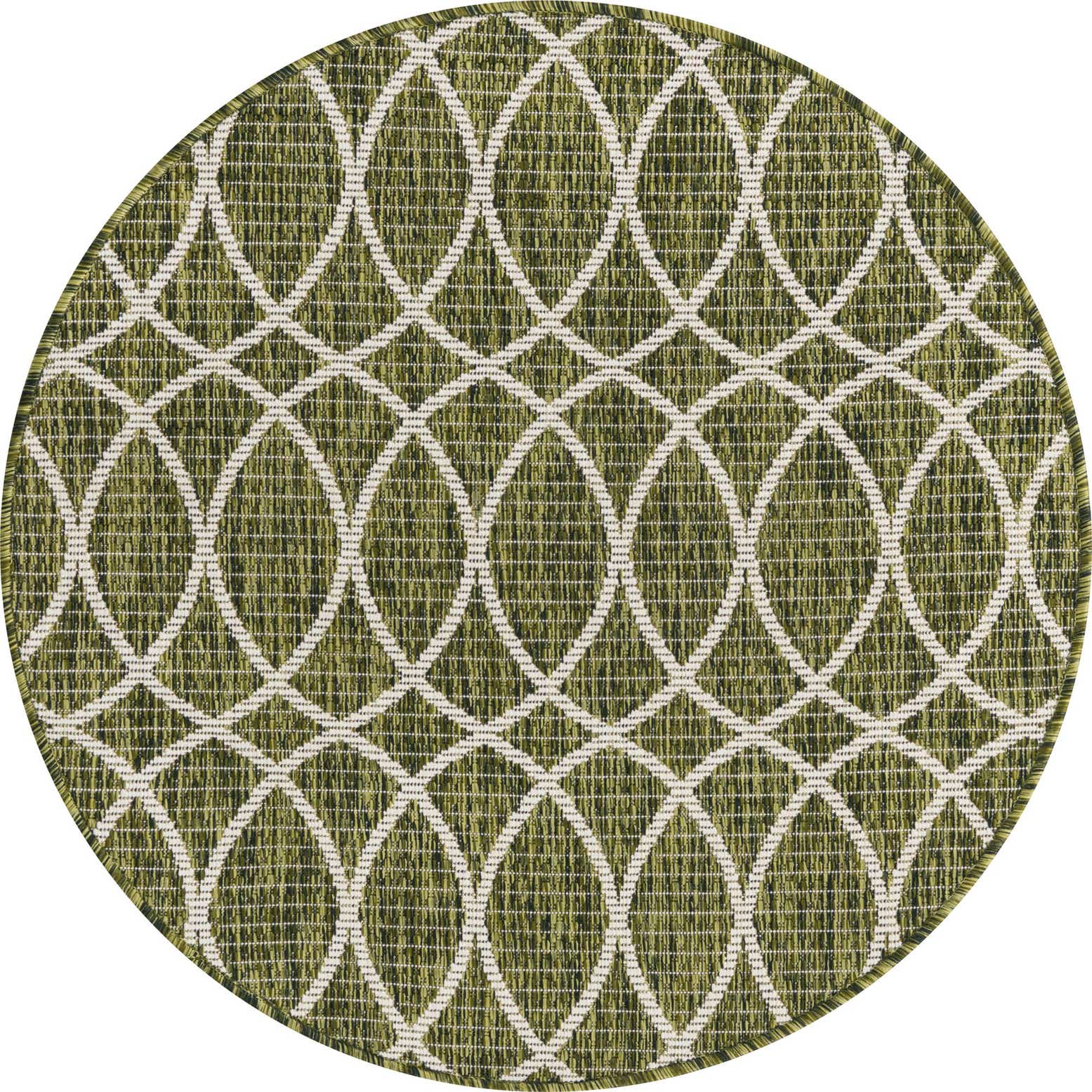 3' x 3' Easy-Clean Lattice Indoor / Outdoor Round Rug