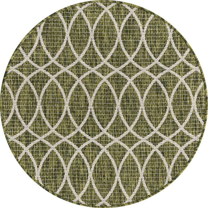 3' x 3' Easy-Clean Lattice Indoor / Outdoor Round Rug