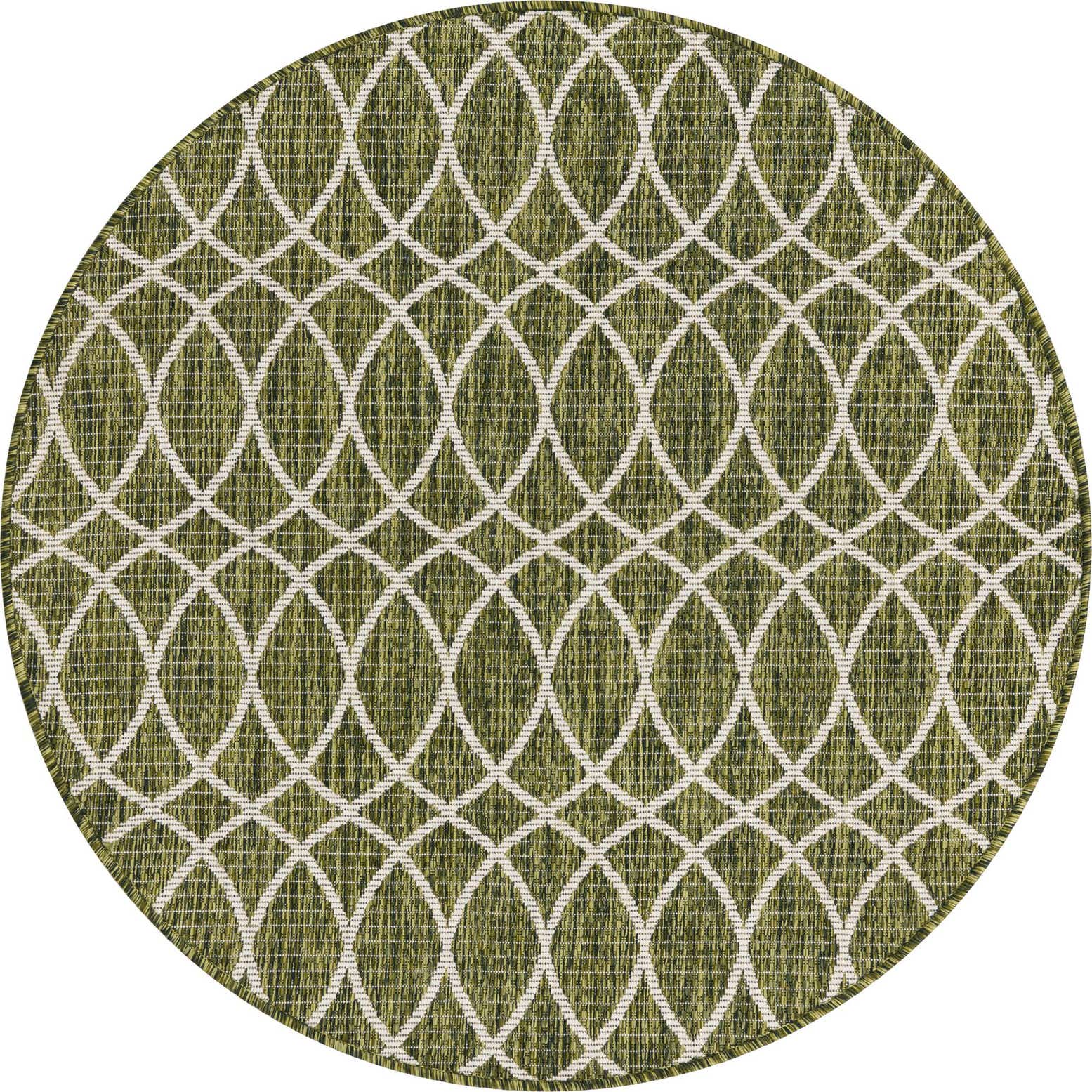 4' x 4' Easy-Clean Lattice Indoor / Outdoor Round Rug