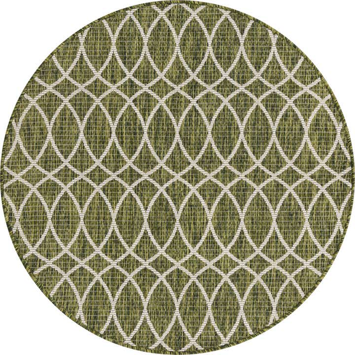 4' x 4' Easy-Clean Lattice Indoor / Outdoor Round Rug