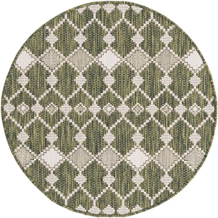 Detail image of 3' x 3' Easy-Clean Lattice Indoor / Outdoor Round Rug