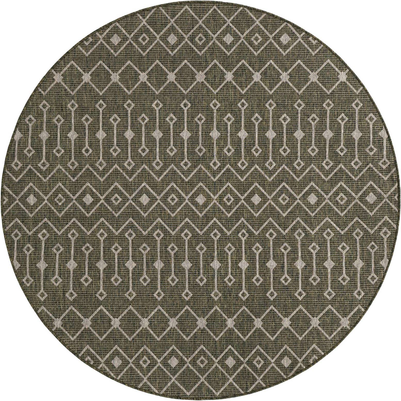 6' x 6' Easy-Clean Lattice Indoor / Outdoor Round Rug