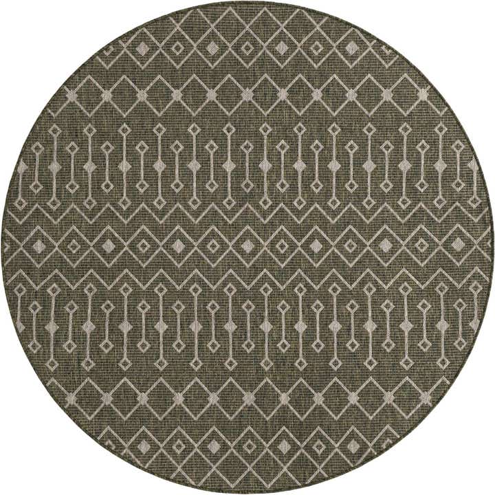6' x 6' Easy-Clean Lattice Indoor / Outdoor Round Rug