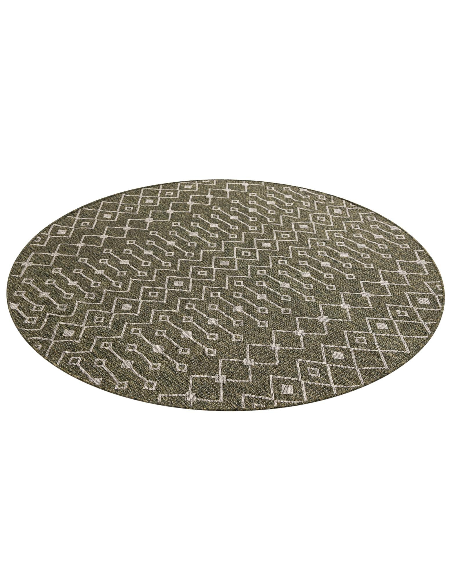 6' x 6' Easy-Clean Lattice Indoor / Outdoor Round Rug