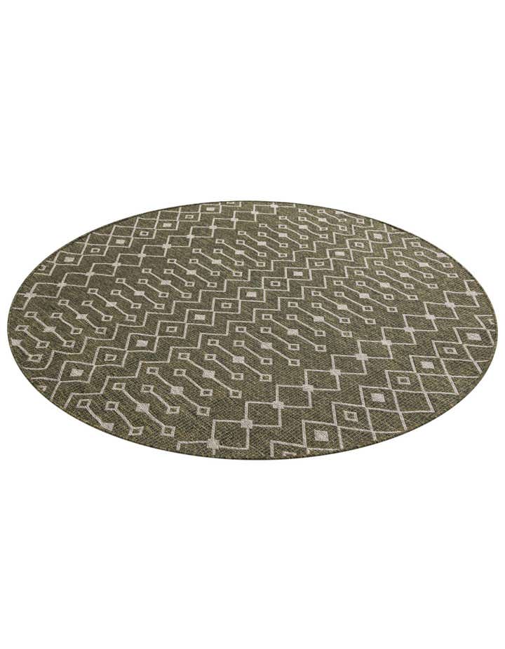 6' x 6' Easy-Clean Lattice Indoor / Outdoor Round Rug