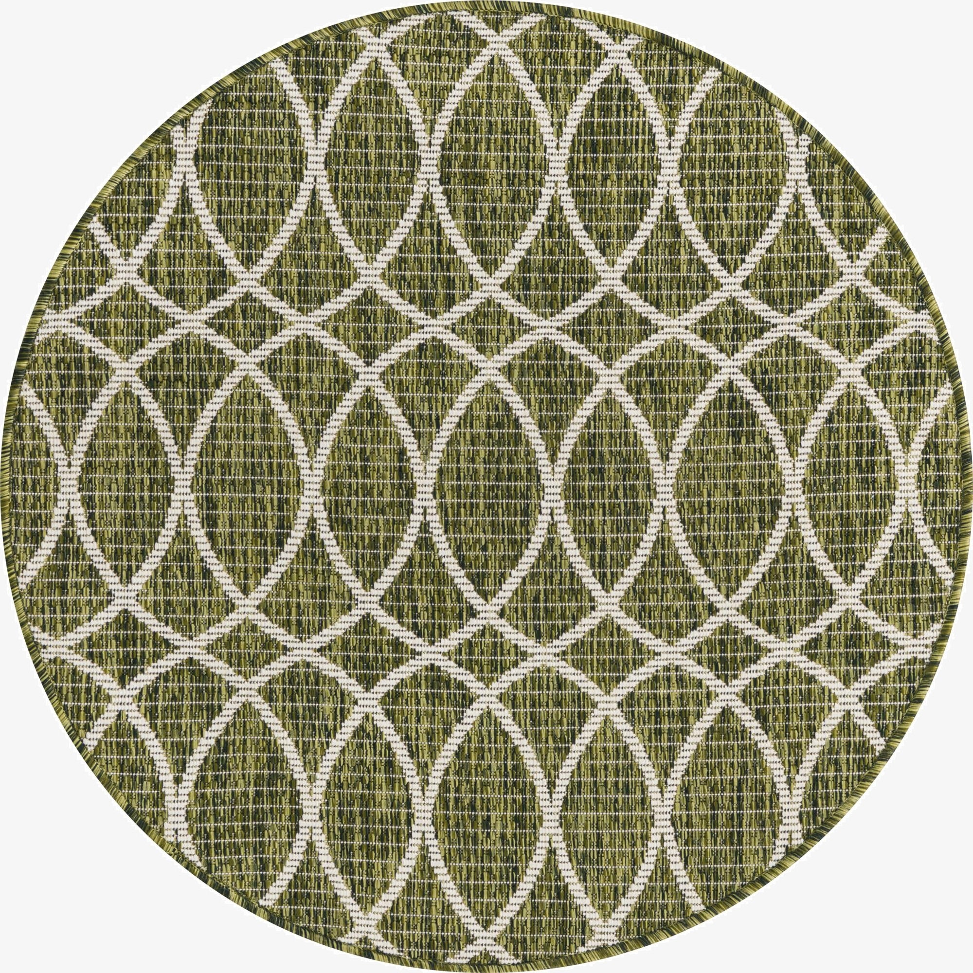 3' x 3' Washable Lattice Indoor / Outdoor Round Rug