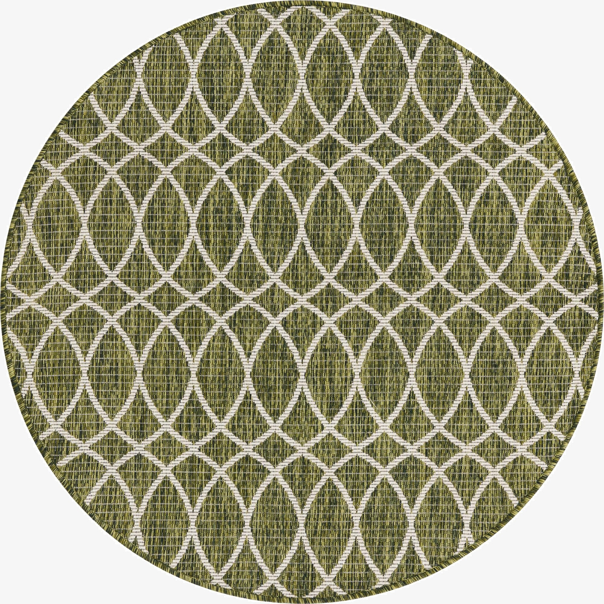 4' x 4' Washable Lattice Indoor / Outdoor Round Rug