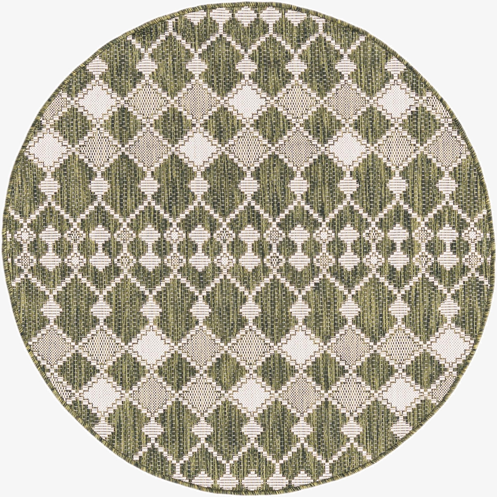 4' x 4' Washable Lattice Indoor / Outdoor Round Rug