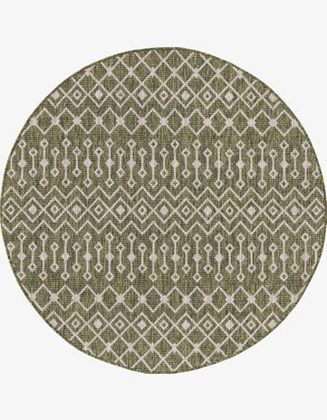 5' 3 x 5' 3 Easy-Clean Lattice Indoor / Outdoor Round Rug