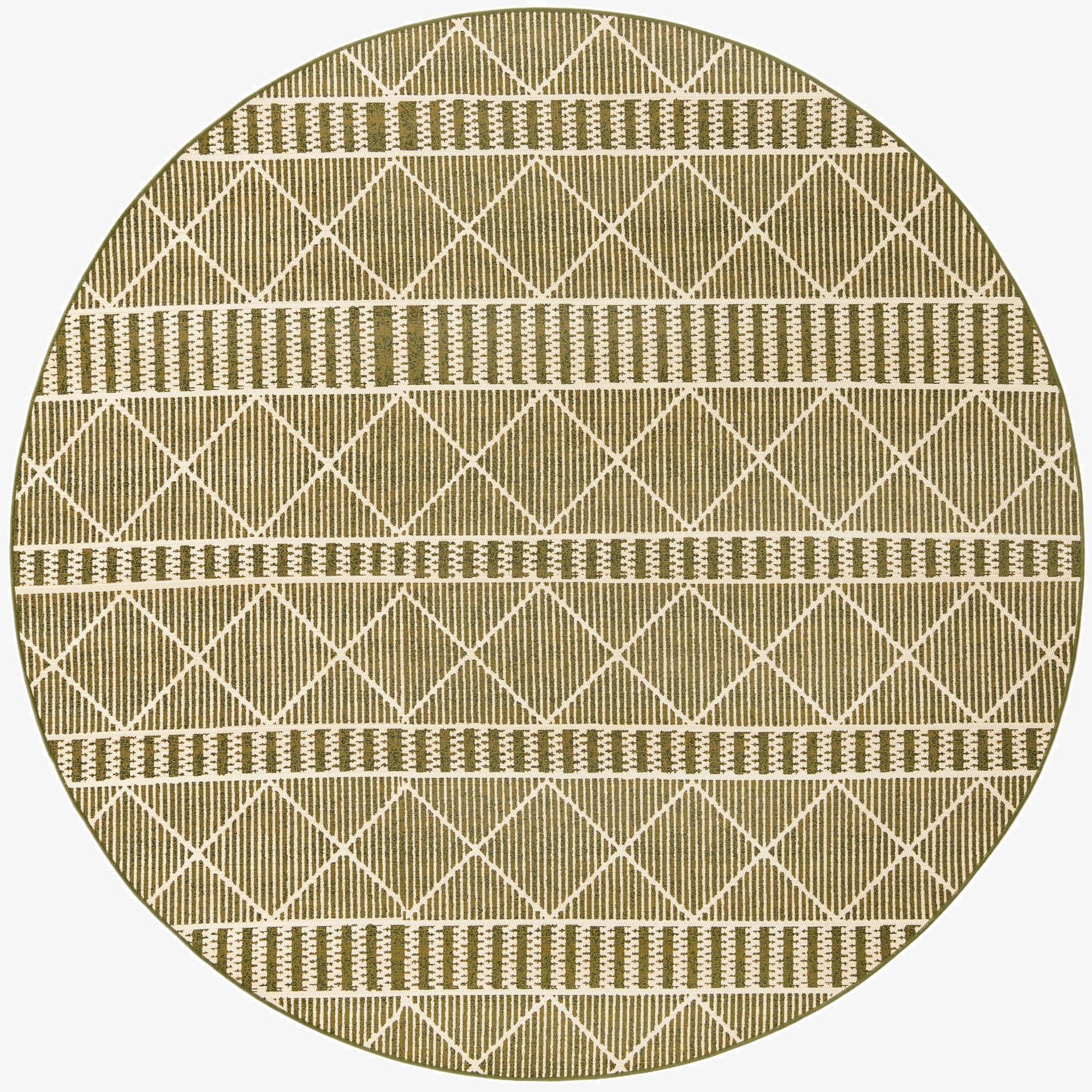 7' 10 x 7' 10 Washable Lattice Indoor / Outdoor Round Rug