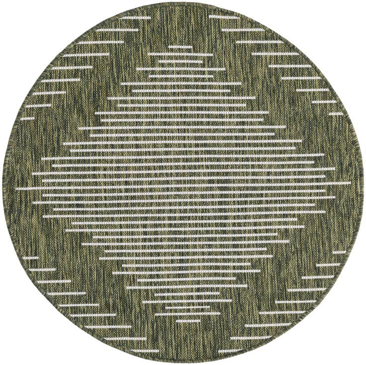 Detail image of 4' x 4' Easy-Clean Modern Indoor / Outdoor Round Rug