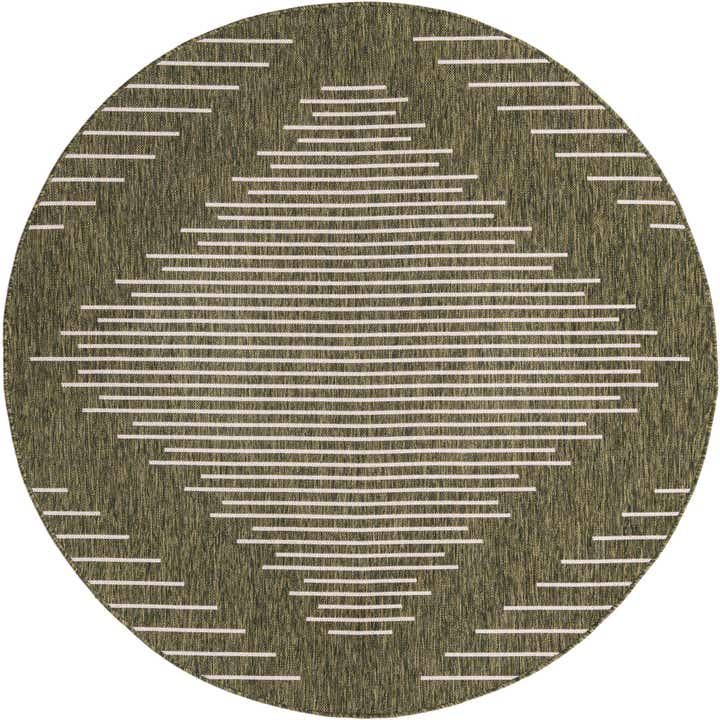6' x 6' Easy-Clean Modern Indoor / Outdoor Round Rug
