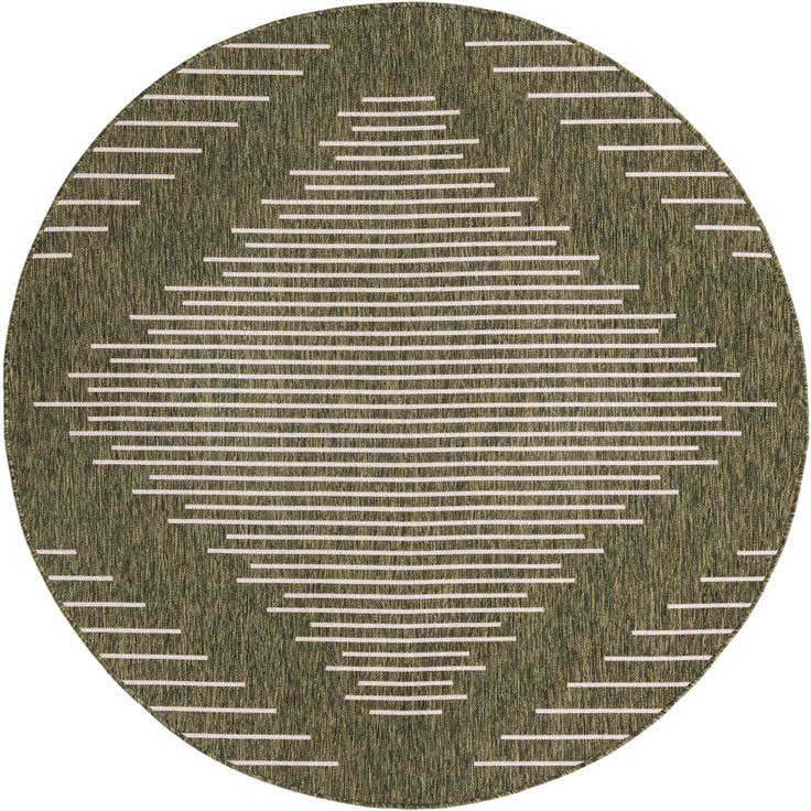 Detail image of 6' x 6' Easy-Clean Modern Indoor / Outdoor Round Rug