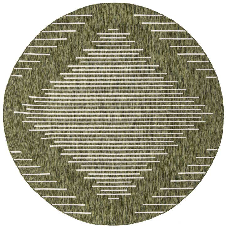 7' 10 x 7' 10 Easy-Clean Modern Indoor / Outdoor Round Rug