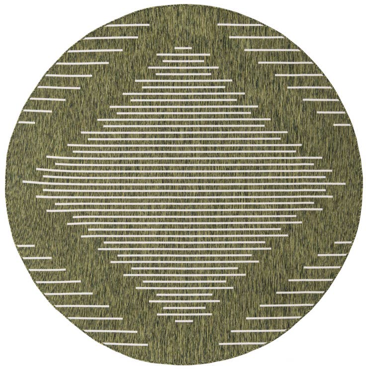 Detail image of 7' 10 x 7' 10 Easy-Clean Modern Indoor / Outdoor Round Rug