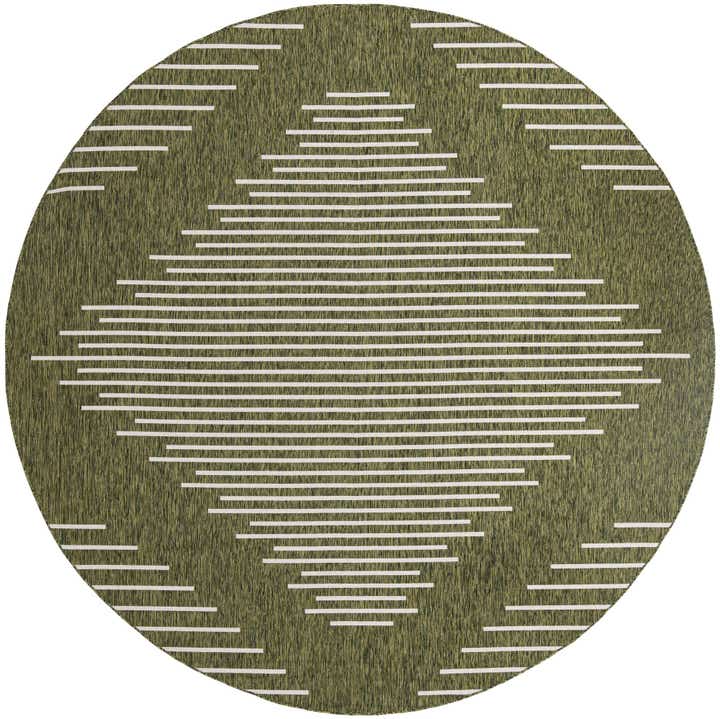 10' 8 x 10' 8 Easy-Clean Modern Indoor / Outdoor Round Rug
