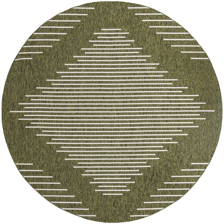 Detail image of 10' 8 x 10' 8 Easy-Clean Modern Indoor / Outdoor Round Rug