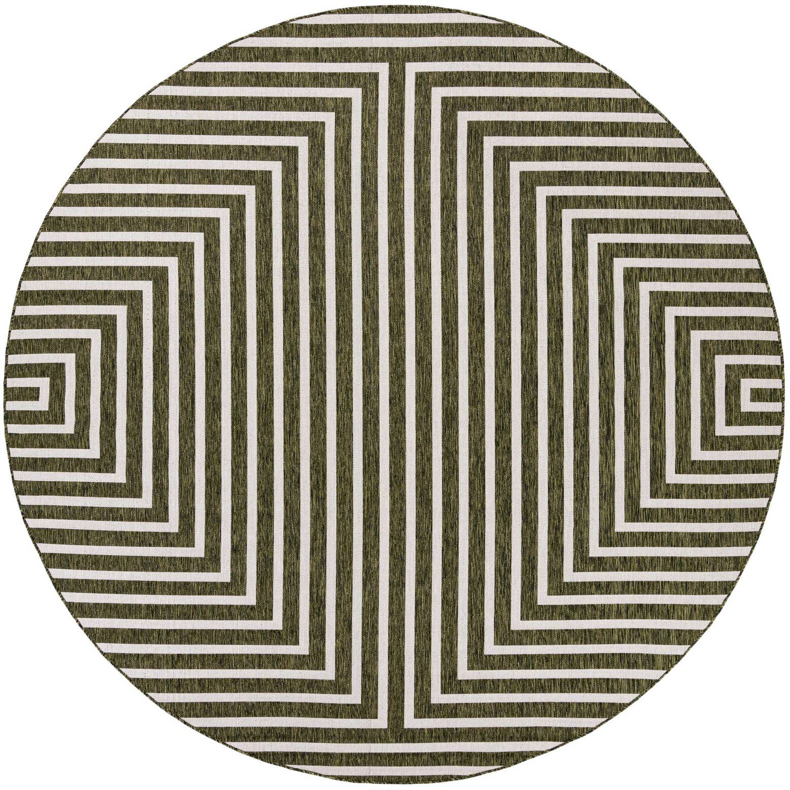 10' x 10' Easy-Clean Modern Indoor / Outdoor Round Rug