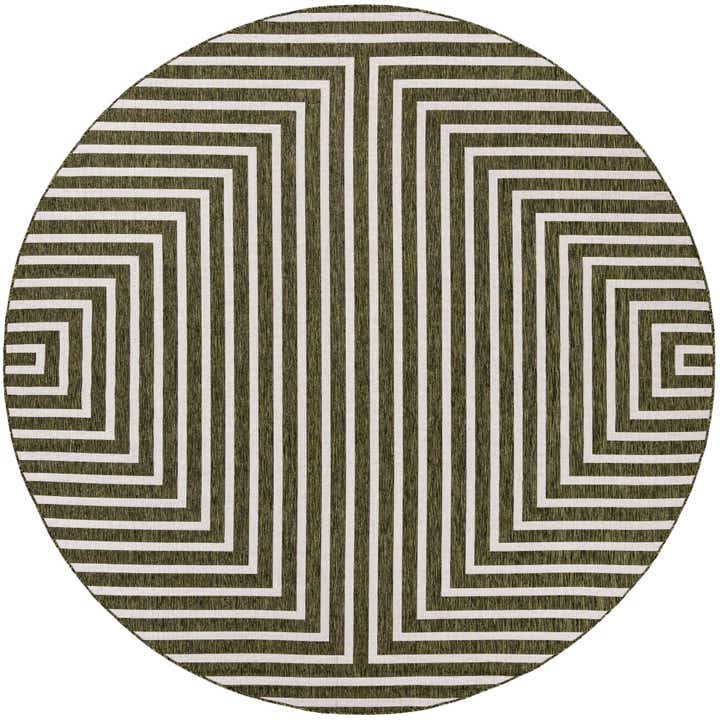 10' x 10' Easy-Clean Modern Indoor / Outdoor Round Rug