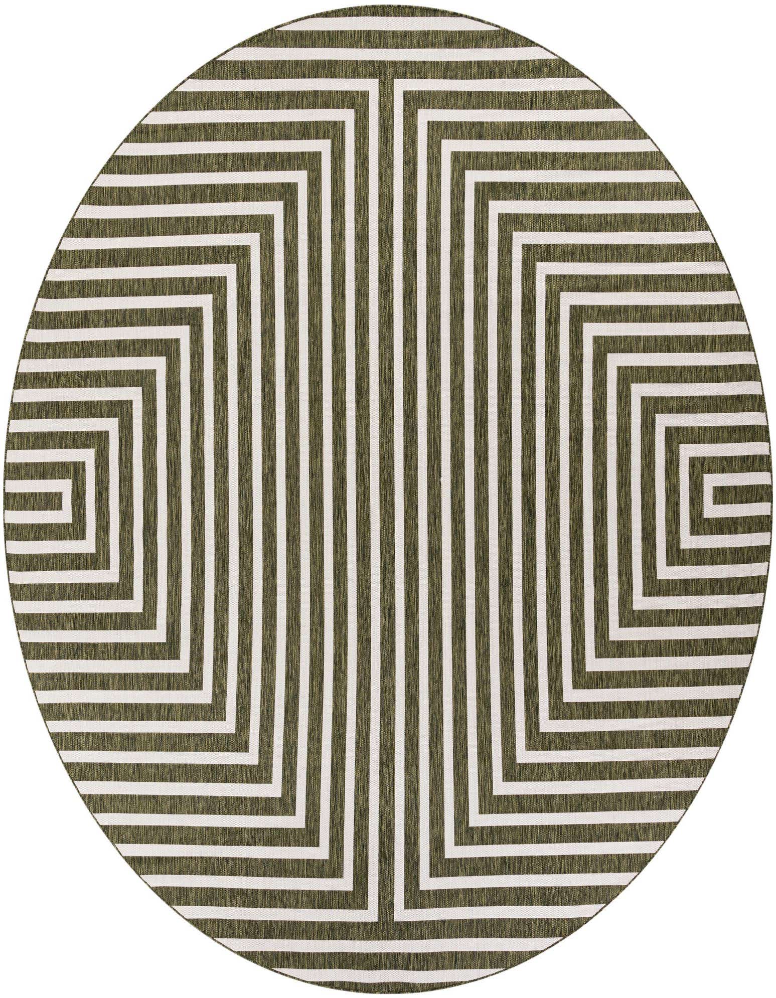 12' x 12' Easy-Clean Modern Indoor / Outdoor Round Rug