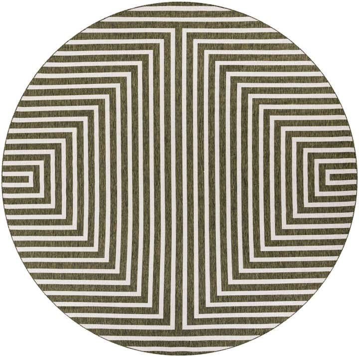 12' x 12' Easy-Clean Modern Indoor / Outdoor Round Rug