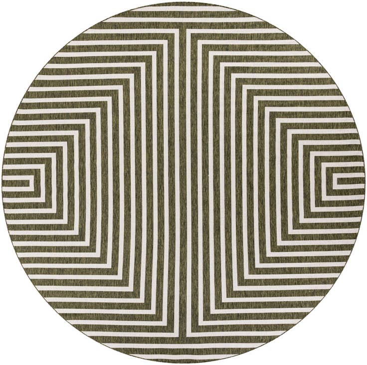 Detail image of 12' x 12' Easy-Clean Modern Indoor / Outdoor Round Rug