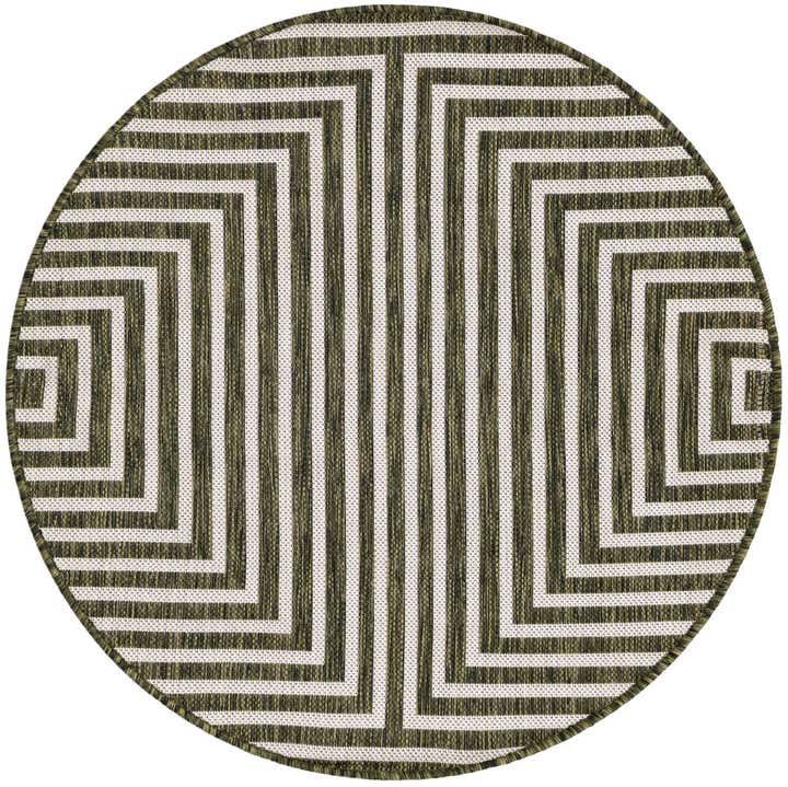 3' x 3' Easy-Clean Modern Indoor / Outdoor Round Rug