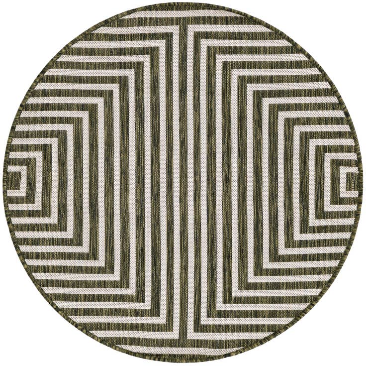Detail image of 3' x 3' Easy-Clean Modern Indoor / Outdoor Round Rug