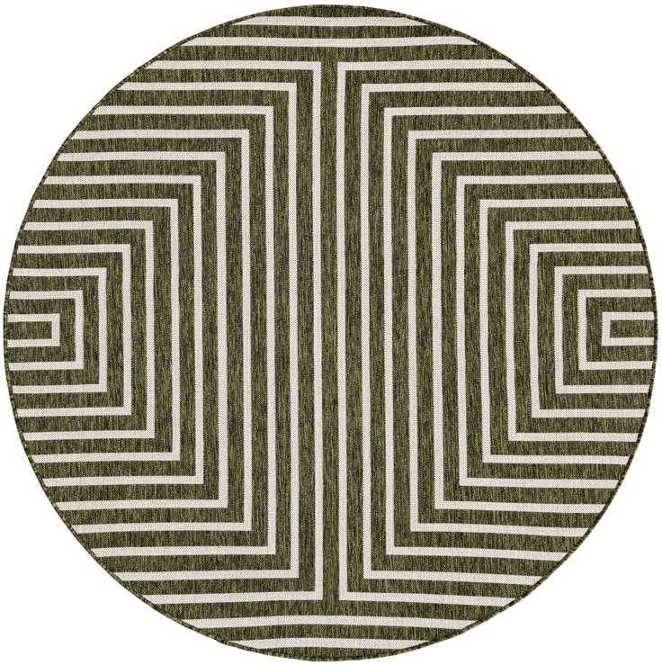 Detail image of 6' x 6' Easy-Clean Modern Indoor / Outdoor Round Rug